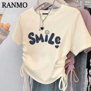 RANMO áo phông áo thun nữ croptop baby tee INS Thể thao Phong cách Fashion WTX24410P0 21Z240519