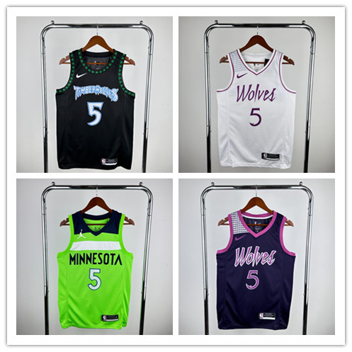 Áo bóng rổ Minnesota Timberwolves số 5 Anthony Edwards - Phiên bản áo vest city jersey