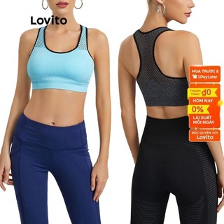 Áo ngực thể thao Lovito L09029 màu xanh dương/ xám