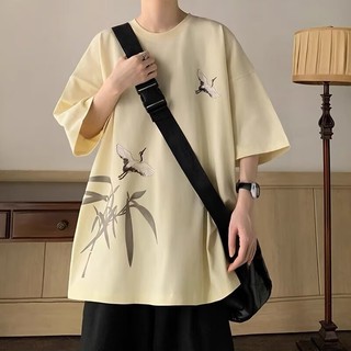 [Plus Size M-8XL] Áo nam mới Áo thun oversize phiên bản Hàn Quốc Tranh nghệ thuật In hình Áo thun ngắn tay thường ngày baju lelaki phong cách ngoại cỡ Áo thun cặp đôi nam nữ