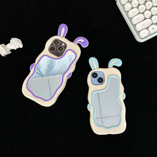 Iphone Gương Màu Mới Thỏ Dễ Thương Phong Cách Cô Gái Chống Rơi Chống Sốc Silicon Mềm Cho 7 7plus 8 8plus Xs Xr 11 12 13 14 15 Pro Plus Promax