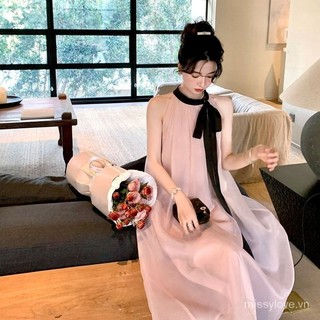 Dây Buộc Ren Mùa Hè Đầm Pháp ins Phong Cách Mới Đi Biển Kỳ Nghỉ Phong Cách Nhẹ Nhàng Váy Nữ Rời Nơ Q6S0
