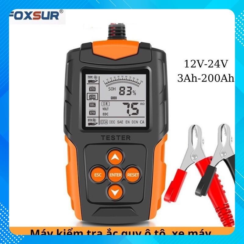 Máy test bình ắc quy Foxsure FBT200 12V24V 3AH-200Ah, kiểm tra pin CCA, đo điện trở Good