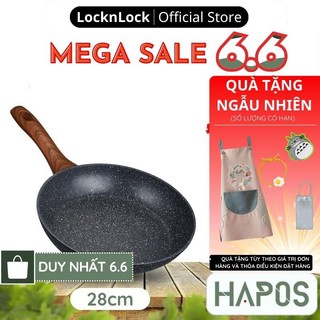 Chảo chống dính đáy từ LocknLock Chính hãng, đường kính to 28cm, 1 tay cầm giả gỗ LBU1283C - HAPOS MALL OFFICIAL