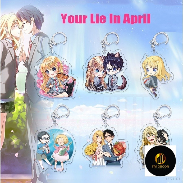 Mới Móc Khóa Hoạt Hình Your Lie In April Dễ Thương