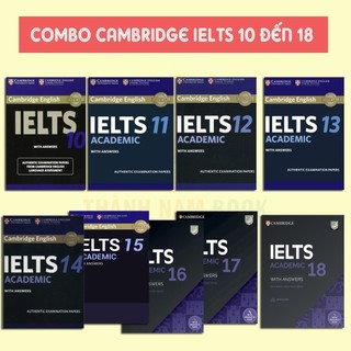 Sách - combo cambridge ielts academic 10 đến 18 - ôn luyện thi ielts