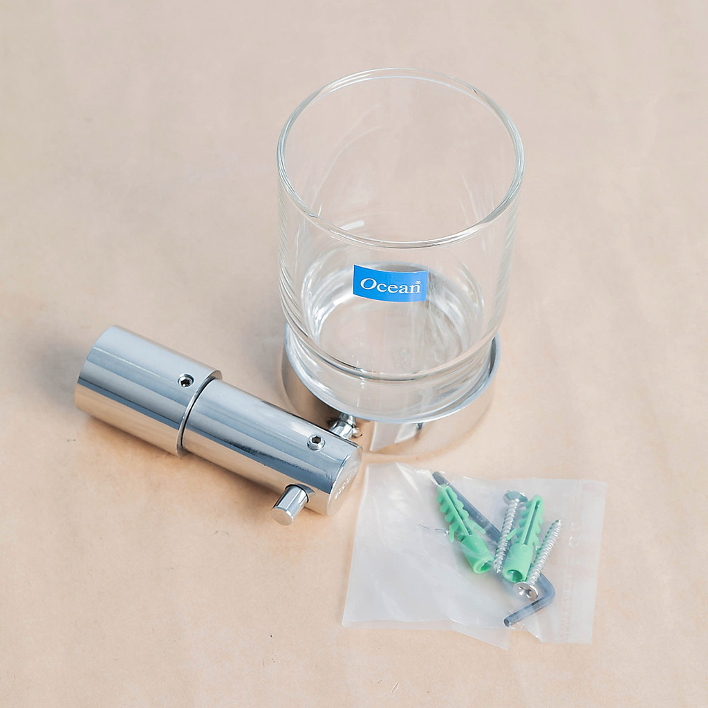 Kệ ly đơn | ly bàn chải đế inox 304 | Ly thủy tinh