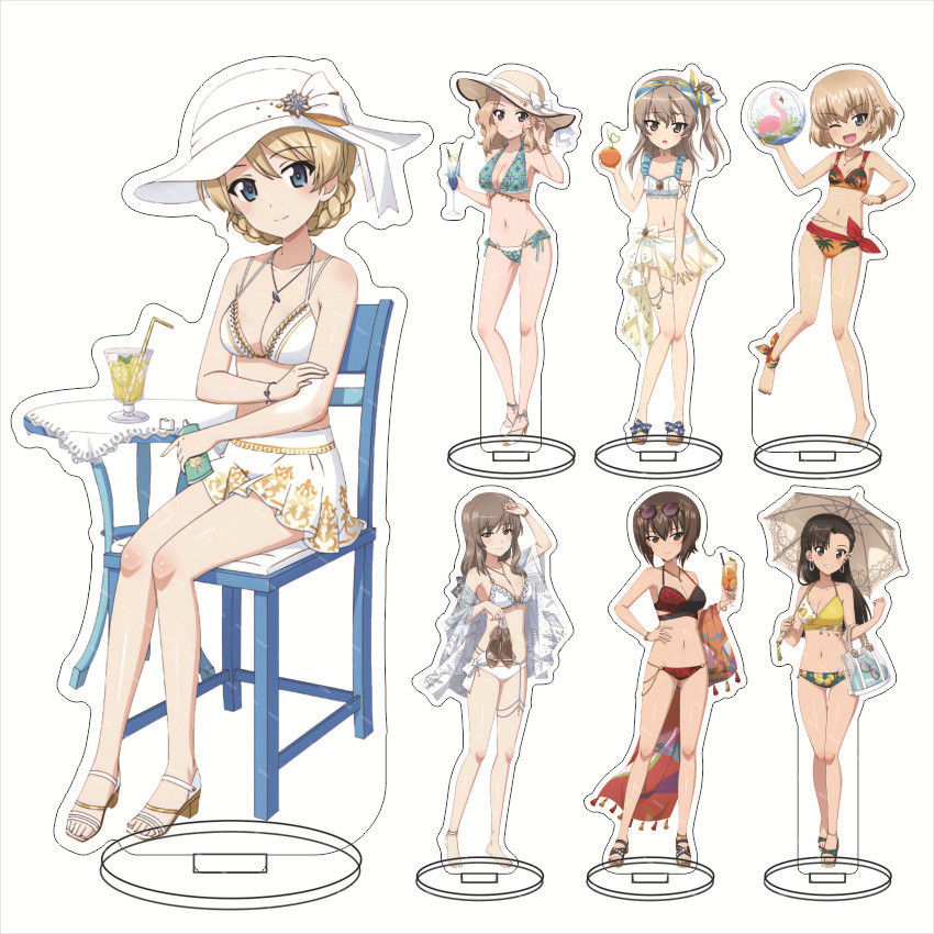 Girls und Panzer Girls und Panzer Beach Style Acrylic Đồ trang trí Takebe Saori Nishizumi Miho Acryl