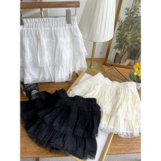 Nữ Giảm Béo Ngọt Ngào Ren Cutout Pettiskirt Mùa Hè Cao Cấp Bánh Đầm Chữ A Váy
