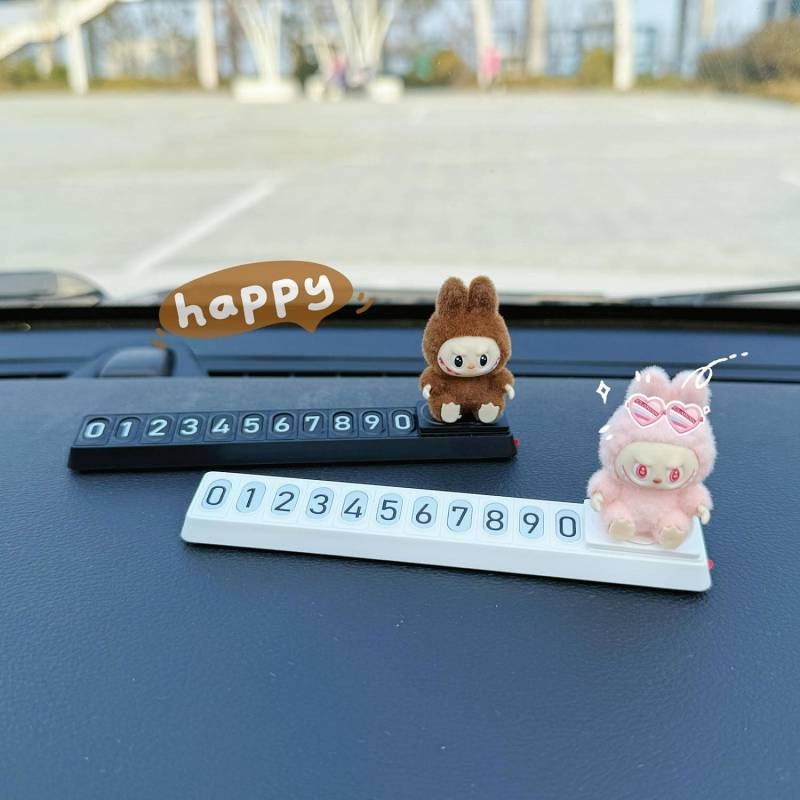 Car Stop Sign Cute Mini Automobiles Curtain Cloth Plush Doll Hidden Car Car Moving Phone Number Orna