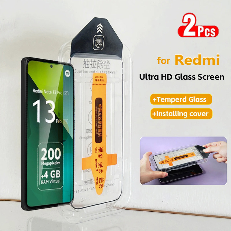 2 Chiếc 8K Kính Chống Bụi Cho Xiaomi Redmi Note 13 12 11 Pro Plus 5G Bảo Vệ Màn Hình Cho Redmi 13C H