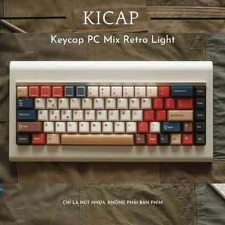 Bộ Keycap PC Mix Retro Light Xuyên Led Milky White trong mờ 187 nút bàn phím cơ