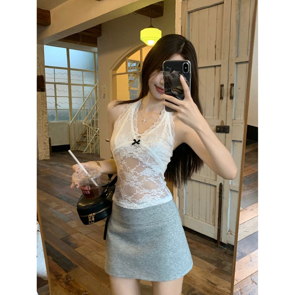 TREETURE  Váy Ren Gợi Cảm Cho Nữ Mùa Hè Thời Trang Mới Áo Sơ Mi Trong Suốt | BigBuy360 - bigbuy360.vn