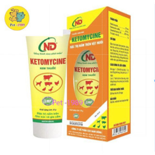 Ketomycine 25g kem bôi nấm cho chó mèo , gia cầm
