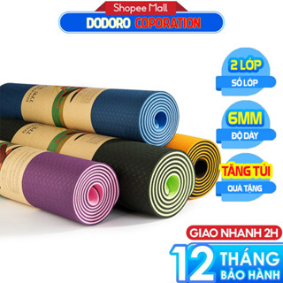 [2 LỚP] [TẶNG TÚI] Thảm tập YOGA, Thảm tập thể dục tại nhà cao cấp 6mm - CHAT ĐỂ CHỌN MÀU YÊU THÍCH