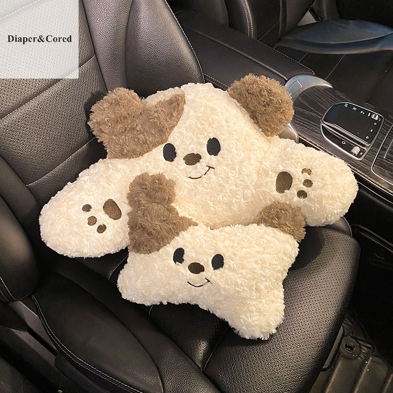Diaper & CORED Hoạt Hình Chó Con Ghế Ô Tô Sang Trọng Tựa Đầu Gối Eo Gối Cổ Phụ Kiện Nội Thất Ô Tô Đồ Chơi Nhồi Bông Dễ Thương Búp Bê Cổ Hỗ Trợ Đệm YTH