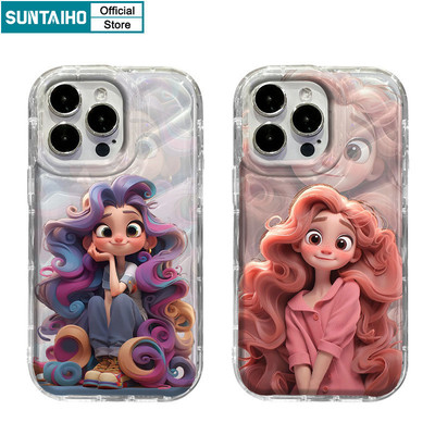 Suntaiho Ngộ nghĩnh Dễ Thương Vỏ Điện Thoại Họa Tiết Anime Cô Gái Cho Iphone 15 14 12 13 11 Pro Max IP 7 8 Plus Iphon X Xs XR Xs Max TPU Silicone Mềm Cao Cấp Chống Sốc Ốp Lưng