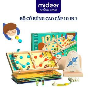 Cờ búng xuyên lỗ đối kháng bằng gỗ cao cấp Mideer 10 in 1 Carrom Board Game , đồ chơi trí tuệ cho bé