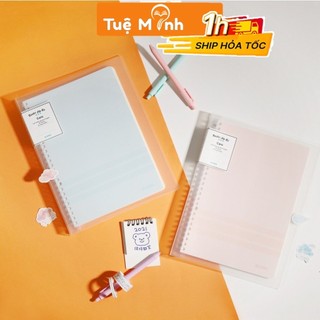 Sổ còng nhựa Klong B5 40 tờ 80 trang Caro 5x5 kèm 5 tờ tab phân trang VPPTUEMINH, binder KLong