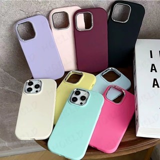 Ốp lưng Tương thích với iPhone 7 Plus XR 11 12 13 14 15 Pro X XS Max Plus Chất lượng cao Cặp đôi màu kẹo mạ điện Khung ống kính Vỏ mềm chống sốc
