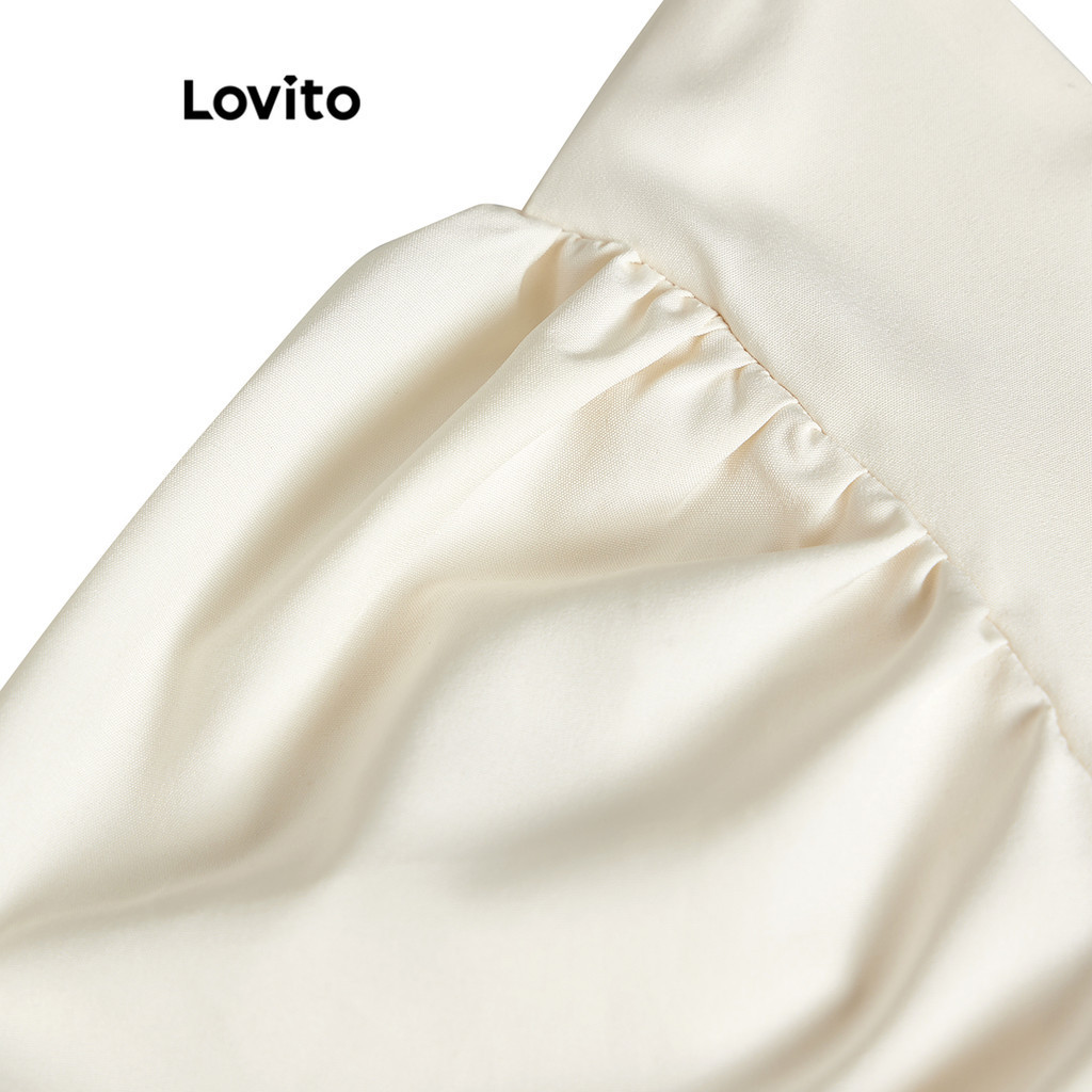 Áo kiểu Lovito nơ sau xếp nếp màu trơn thường ngày cho nữ L68ED016 (Màu mơ) | BigBuy360 - bigbuy360.vn