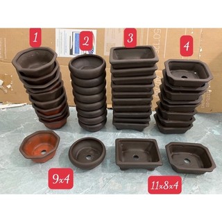 GV. Chậu mini bonsai gốm đất nung bát tràng