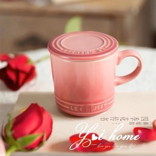 Cốc cầu vồng LC Macaron kiểu Pháp có nắp Cốc gốm nhiều màu Cốc cà phê Cốc đựng thức ăn đơn gia đình 300ml