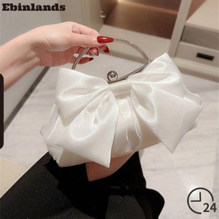 Túi dạ hội nơ EBINLANDS, Túi đeo vai lụa sáng màu vàng, Tiệc cưới ly hợp thời trang