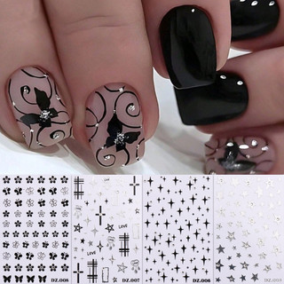 Hama Nail Móng Tay Nghệ Thuật Dán Bán Buôn Y2K Phong Cách Bạc Ngôi Sao Hình Trái Tim Hoa Bướm Trang Trí Móng Tay Miếng Dán Kim Cương Dán