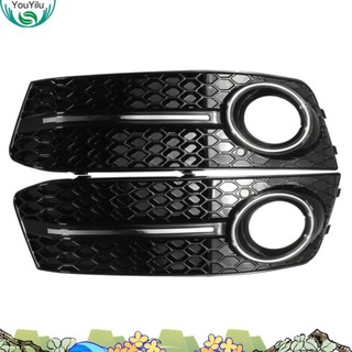 2 Chiếc Bóng Đen Xe Phía Trước Sương Mù Lưới Tản Nhiệt Bao Phụ Kiện Thay Thế Cho A4 B8 2009-2011 Đèn Sương Mù Tổ Ong Lưới Tản Nhiệt Bao youyilu