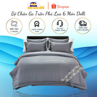 Bộ Chăn Ga Trần Phủ Lụa 6 Món Dolli