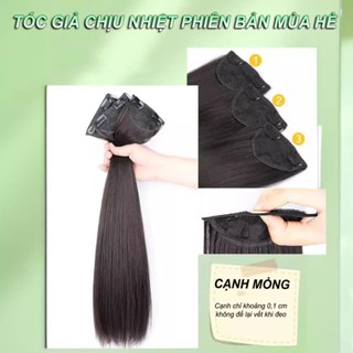 Tóc kẹp 3 phím thẳng dài 60cm, làm dày tóc tự nhiên tại nhà, phiên bản mùa hè