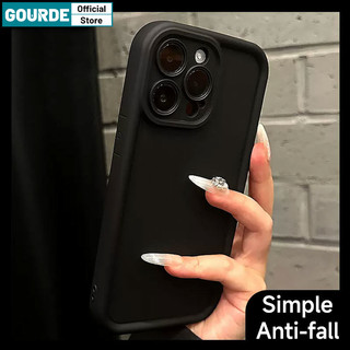 Gourde Ốp Lưng iPhone Silicon mềm màu trơn Ốp Điện Thoại Cao cấp đen Chống Sốc Chống Bẩn Cho iPhone 11 12 13 14 15 16 Pro Max IP 7 8 Plus Iphon X XS XR XsMax