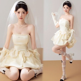 Trang Phục Mới Phong Cách Hàn Quốc Ngọt Ngào Báo Ảnh Cô Gái Sinh Nhật Chủ Đề Váy Ống Đứng Cá Nhân Chụp Ảnh