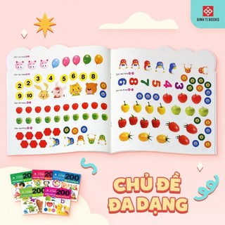 Sách - 200 Miếng Bóc Dán Thông Minh - 12 chủ đề lựa chọn - Dành cho trẻ từ 2-6 tuổi