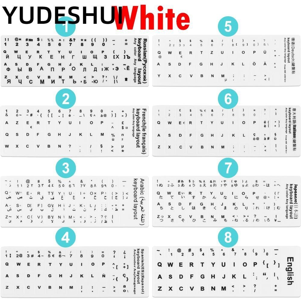 YUDESHUI Dán Bàn Phím Chống Mài Mòn Deutsch Tiếng Anh Chữ Nga