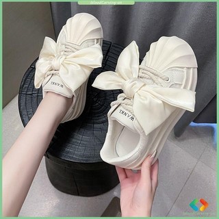 Giày thể thao màu trắng nhỏ Giày thể thao bên ngoài Đế phẳng Cổ tích phù hợp