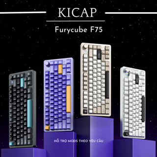 Bàn phím cơ Furycube F75 Ultra - Khung nhôm CNC núm xoay cao cấp 3 chế độ kết nối, RGB, mạch xuôi, tạ đáy