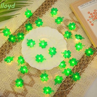 Dây đèn cỏ ba lá LLOYD, Dây đèn Carniva màu xanh lá cây Saint Patrick Ireland, Treo Carniva Ailen Bốn lá 2M 20 LED Mũ xanh Dây đèn phòng ngủ Supplie