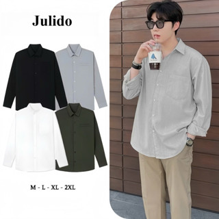 Áo Sơ Mi Nam Dài Tay Chất Liệu Đũi Form Rộng Trẻ Trung Năng Động Phong Cách Hàn Quốc Julido