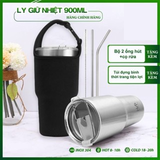 Ly Giữ Nhiệt STARBUCK Thái Lan 900ml Có Nắp Chống Tràn + Tặng Kèm Full Bộ Phụ Kiện Ống Hút Tái Sử Dụng Và Túi Đựng