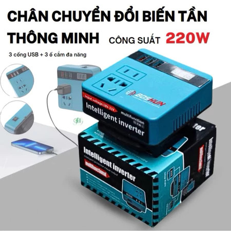 Biến Tần Chuyển Đổi 18V DC Sang 220V AC 120W – Phù Hợp Cho Pin Makita 18V