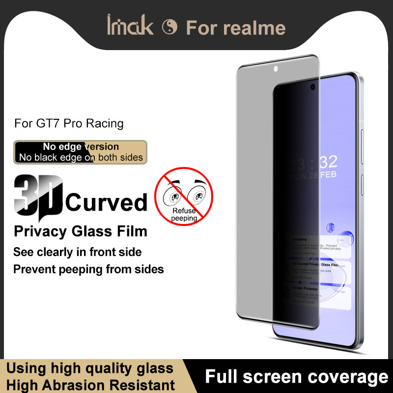 Imak cho Realme GT7 Pro Racing 5G Kính cường lực riêng tư (Không có phiên bản cạnh) Phim bảo vệ màn 