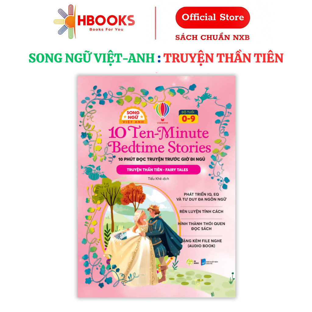 Sách Truyện song ngữ 10 Phút Đọc Truyện Trước Giờ Đi Ngủ Truyện Thần Tiên - Fairy Tales- HG Books
