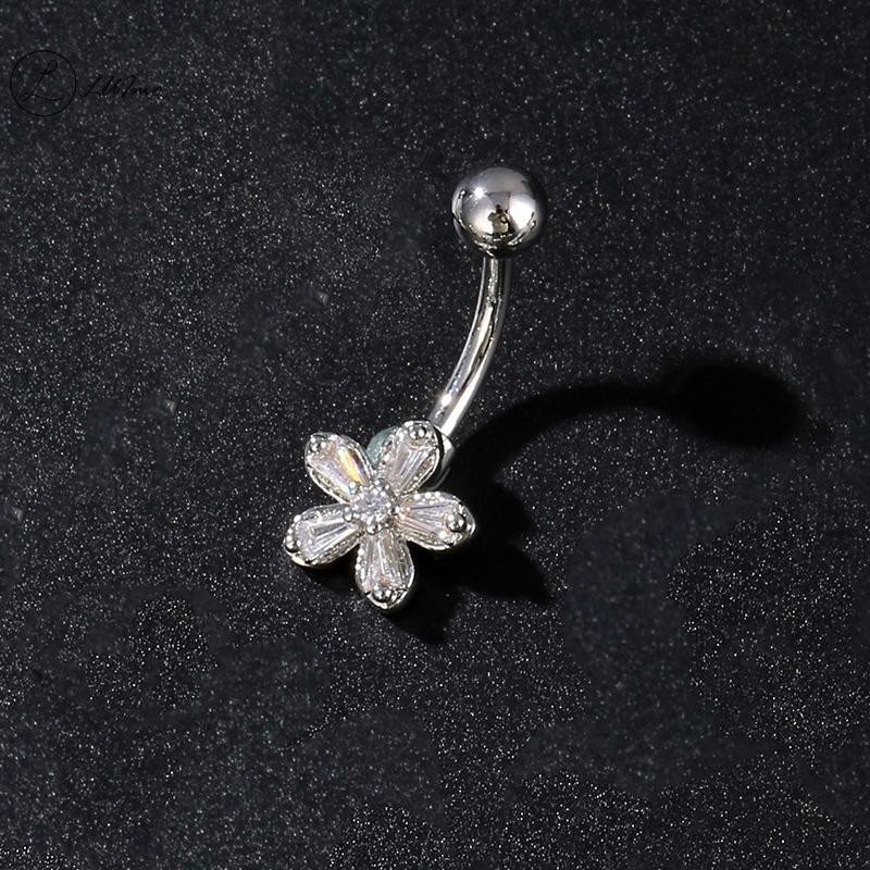 LUImo Thép Không Gỉ Hoa Bụng Nút Nhẫn Rốn Xuyên Nhẫn Nữ Bé Gái Gợi Cảm Bụng Xuyên Nhẫn Trang Sức Cơ Thể * Bán Chạy