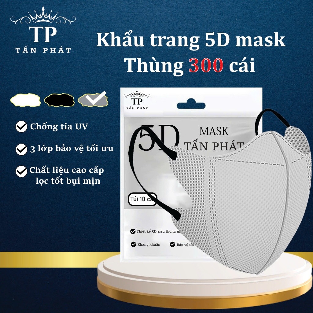 [Thùng 500 Cái] Khẩu Trang 5D Tấn Phát