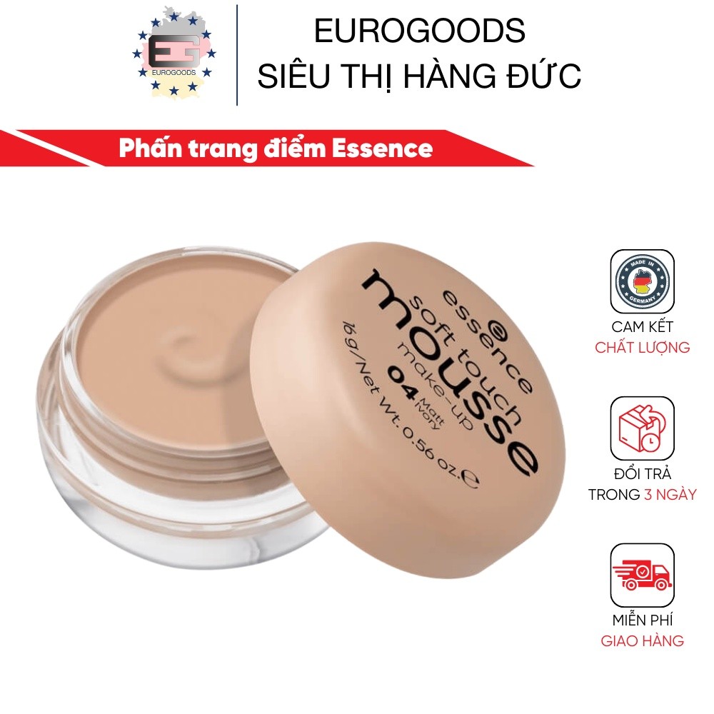 Phấn trang điểm Essence ⚡ CAM KẾT CHUẨN AUTH ⚡ Phấn tươi Essence Soft Touch Mousse 16g mỏng mịn Che 
