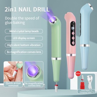 Bút đánh bóng hai trong một đa chức năng USB móng tay, đèn một từ, máy đánh bóng đèn quang trị liệu lưu trữ điện cầm tay