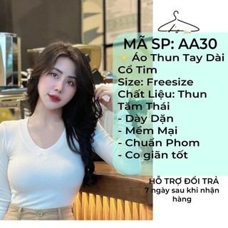 ÁO CỔ TIM TAY DÀI TRƠN BASIC