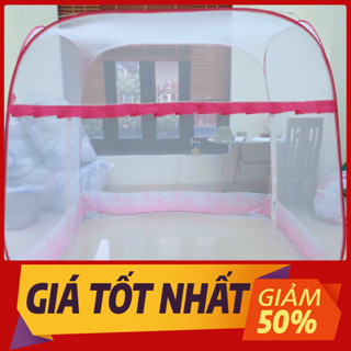 🔖CHỤP THẬT🔖 Mùng Chụp Đỉnh Vuông Tự Bung Thông Minh Xếp Gọn, Màn Chống Muỗi Đỉnh Rộng Thông Thoáng